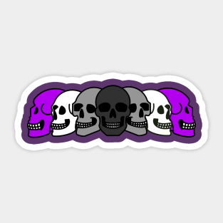 Pride Skulls Asexual Sticker